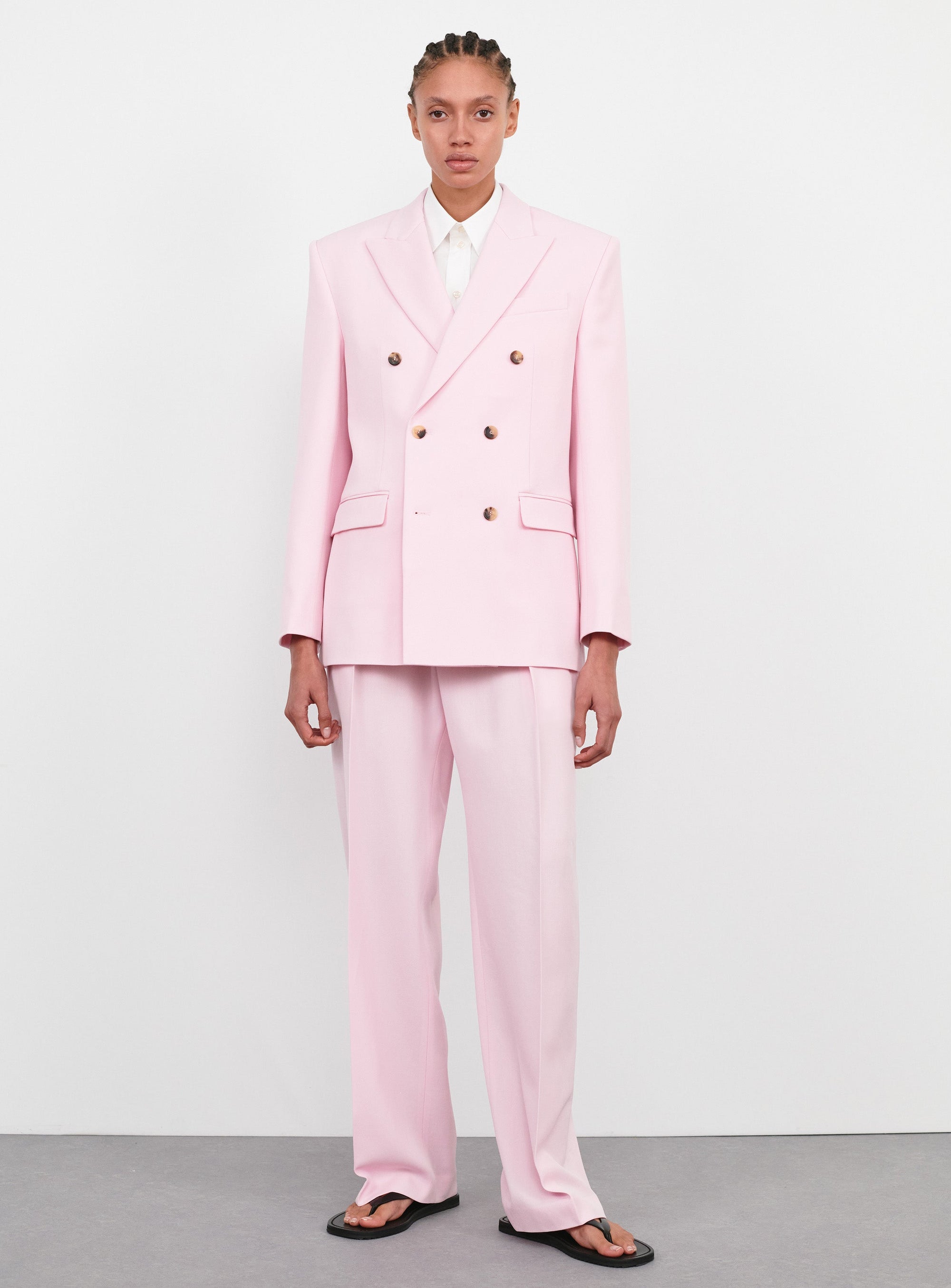 Double Breasted Blazer - Blush