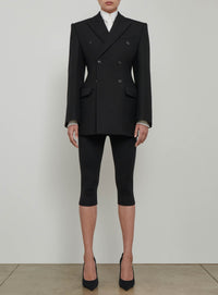 Double Breasted Contour Blazer - Black