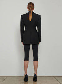 Double Breasted Contour Blazer - Black