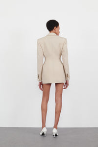 New Double Breasted Contour Blazer - Sand