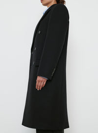 Classic Double Breasted Coat - Black