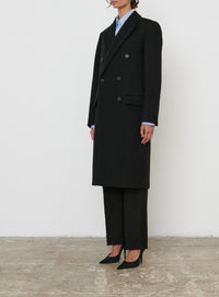 Classic Double Breasted Coat - Black