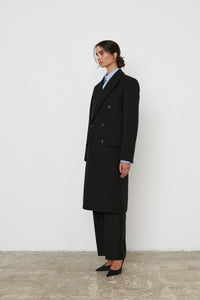 Classic Double Breasted Coat - Black