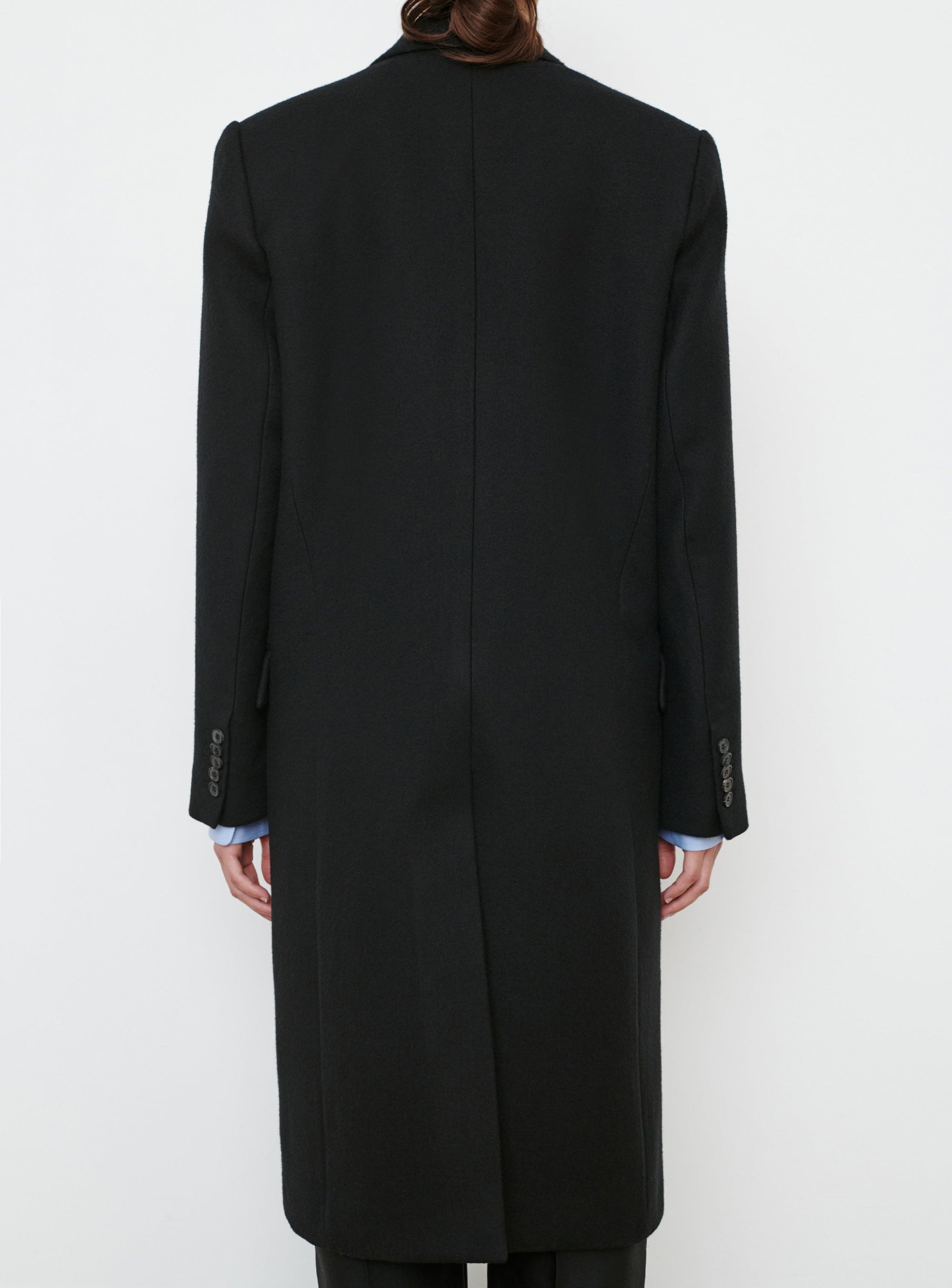 Classic Double Breasted Coat - Black