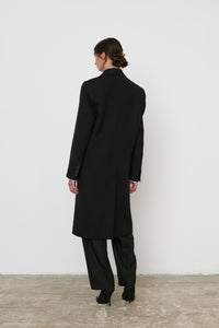 Classic Double Breasted Coat - Black