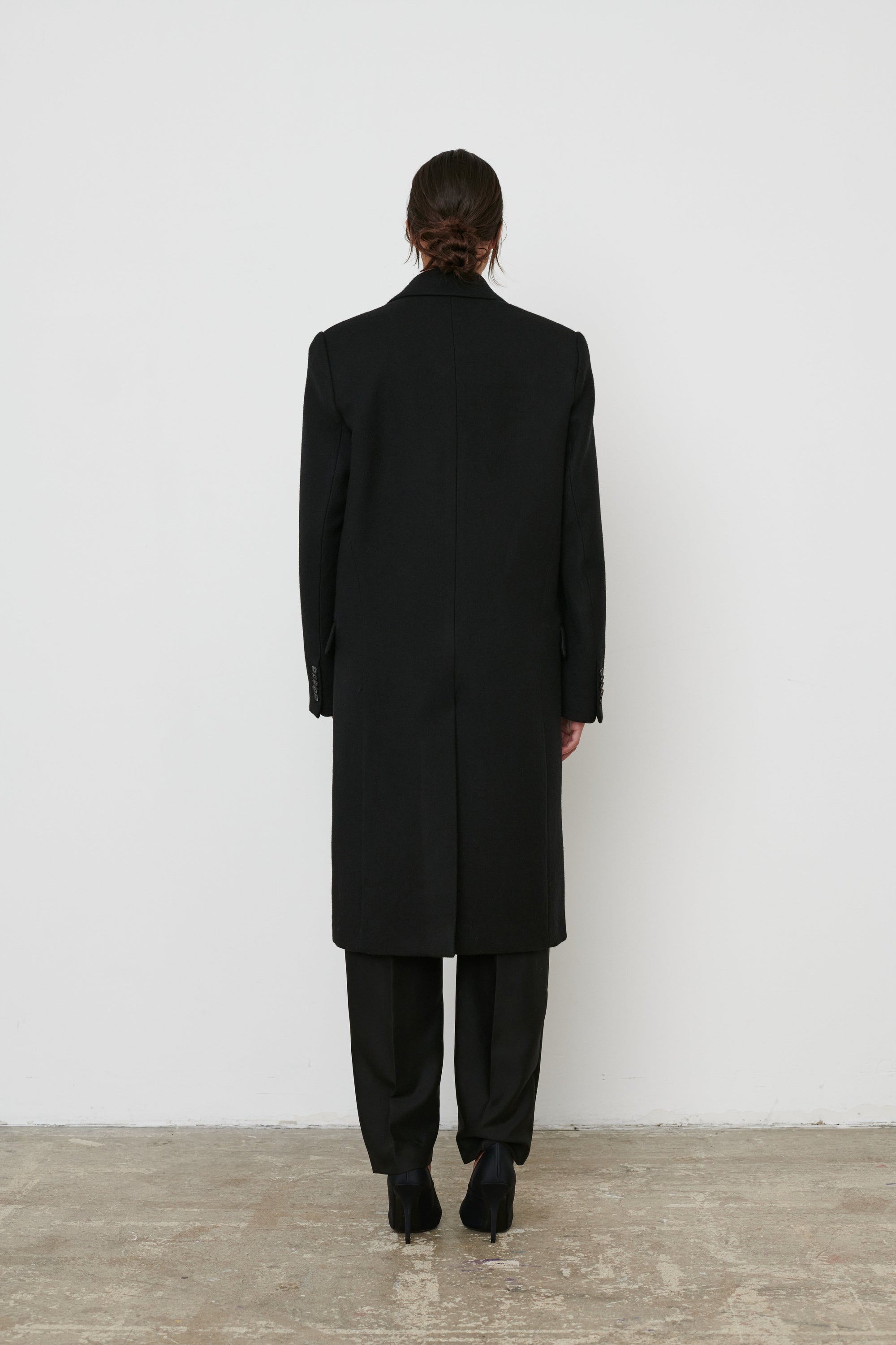 Classic Double Breasted Coat - Black