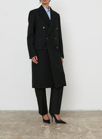 Classic Double Breasted Coat - Black