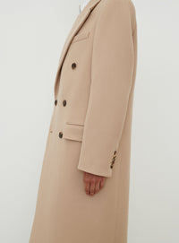 Classic Double Breasted Coat - Khaki