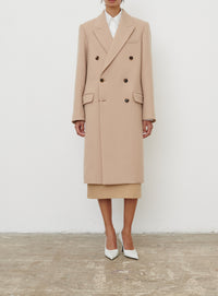 Classic Double Breasted Coat - Khaki