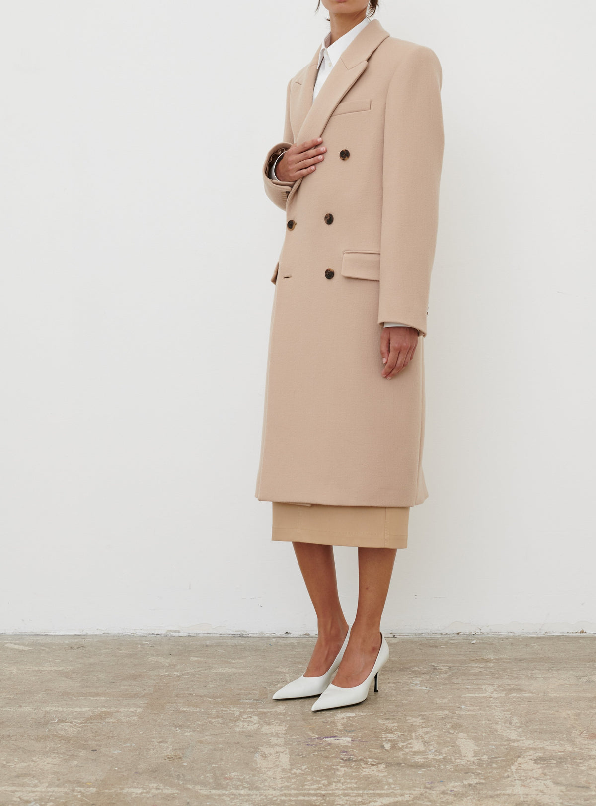 Classic Double Breasted Coat - Khaki