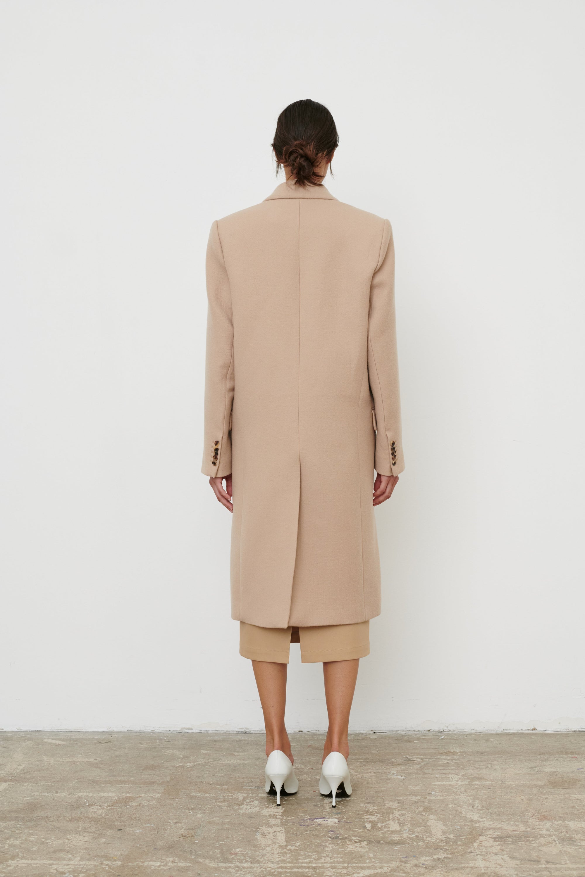 Classic Double Breasted Coat - Khaki