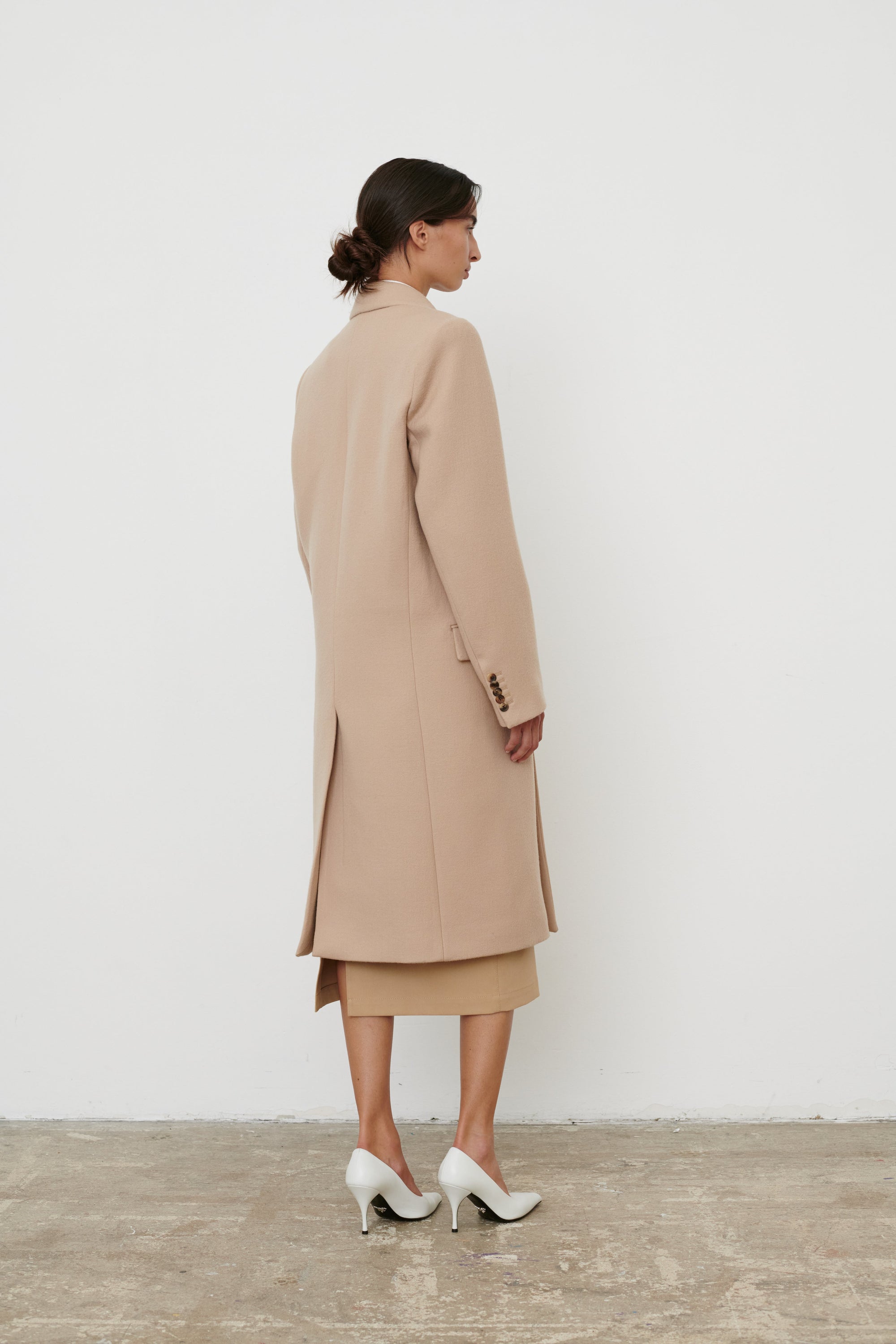 Classic Double Breasted Coat - Khaki