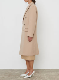 Classic Double Breasted Coat - Khaki