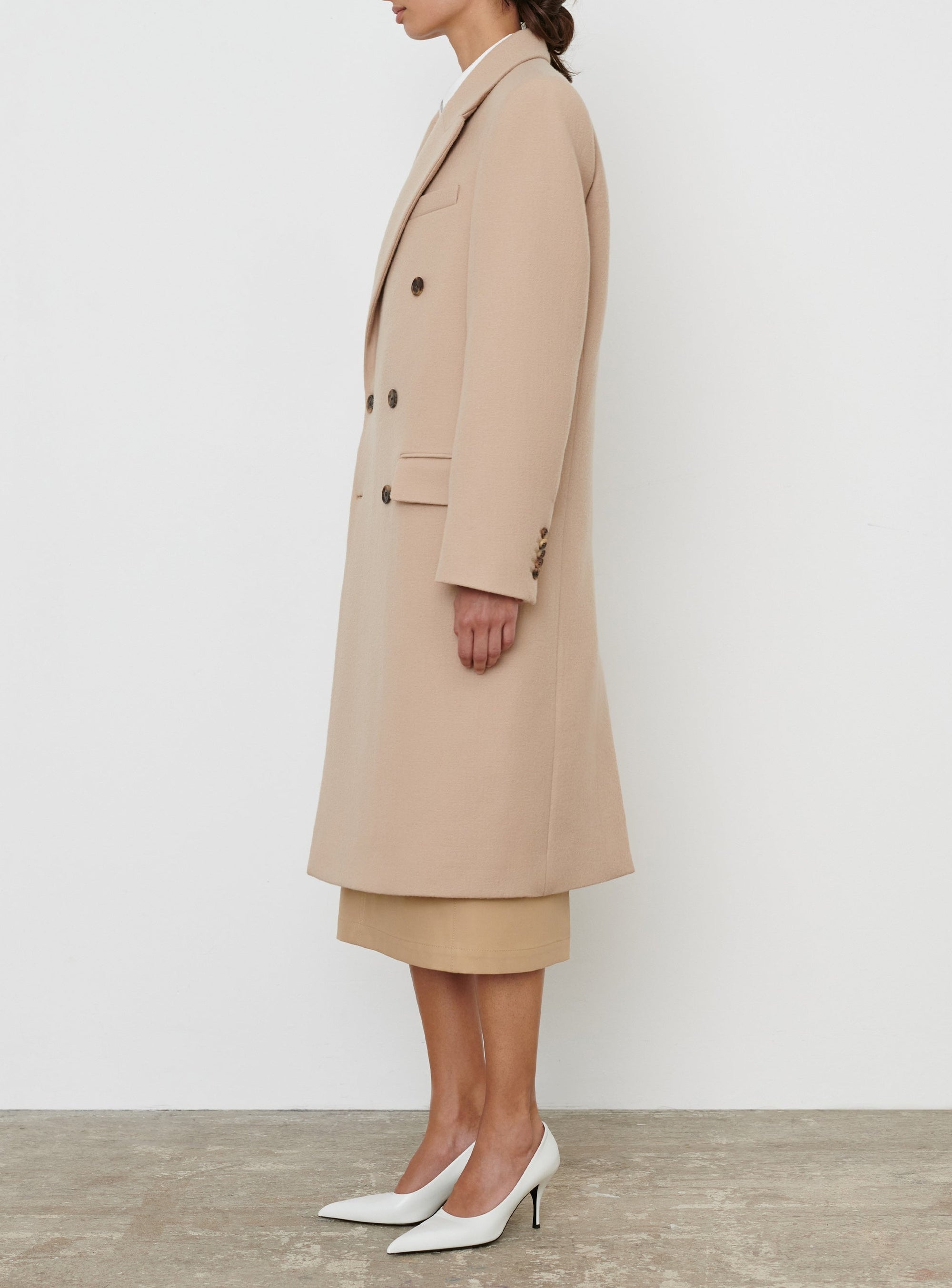 Classic Double Breasted Coat - Khaki