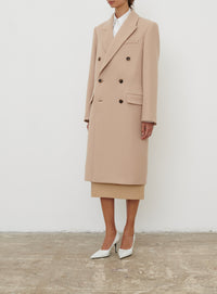 Classic Double Breasted Coat - Khaki