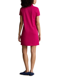 Robe polo en coton piqué - Pink Sky
