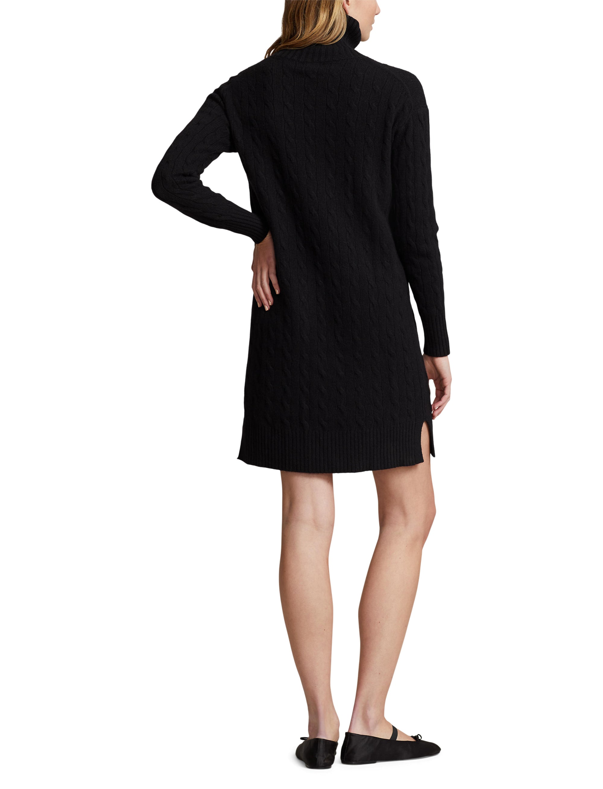 Wool turtleneck jumper dress - Polo Black