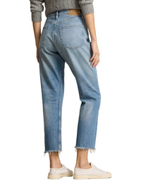 7/8 straight leg high waist jeans - Harlowe Wash
