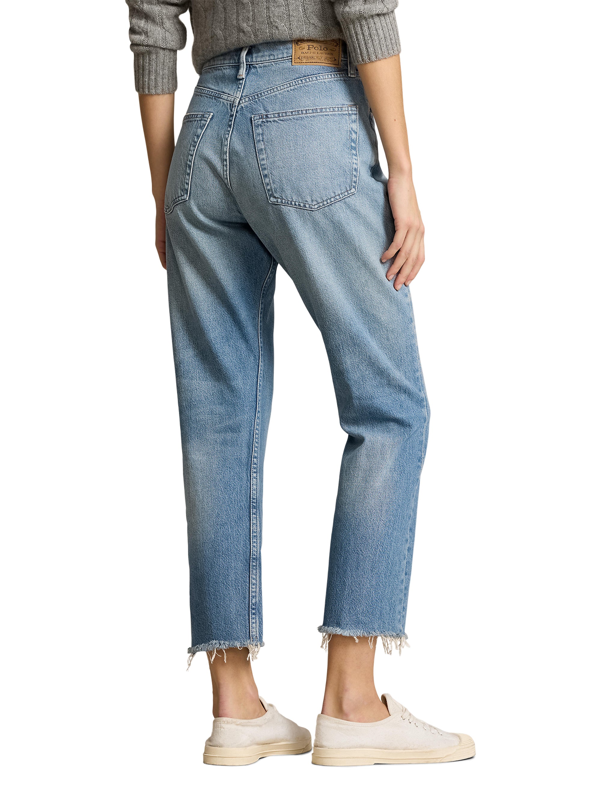 7/8 straight leg high waist jeans - Harlowe Wash