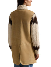 Reversible wool waistcoat - Vintage Saddle-Cream