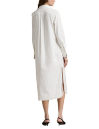 Robe-chemise de smoking en popeline - White