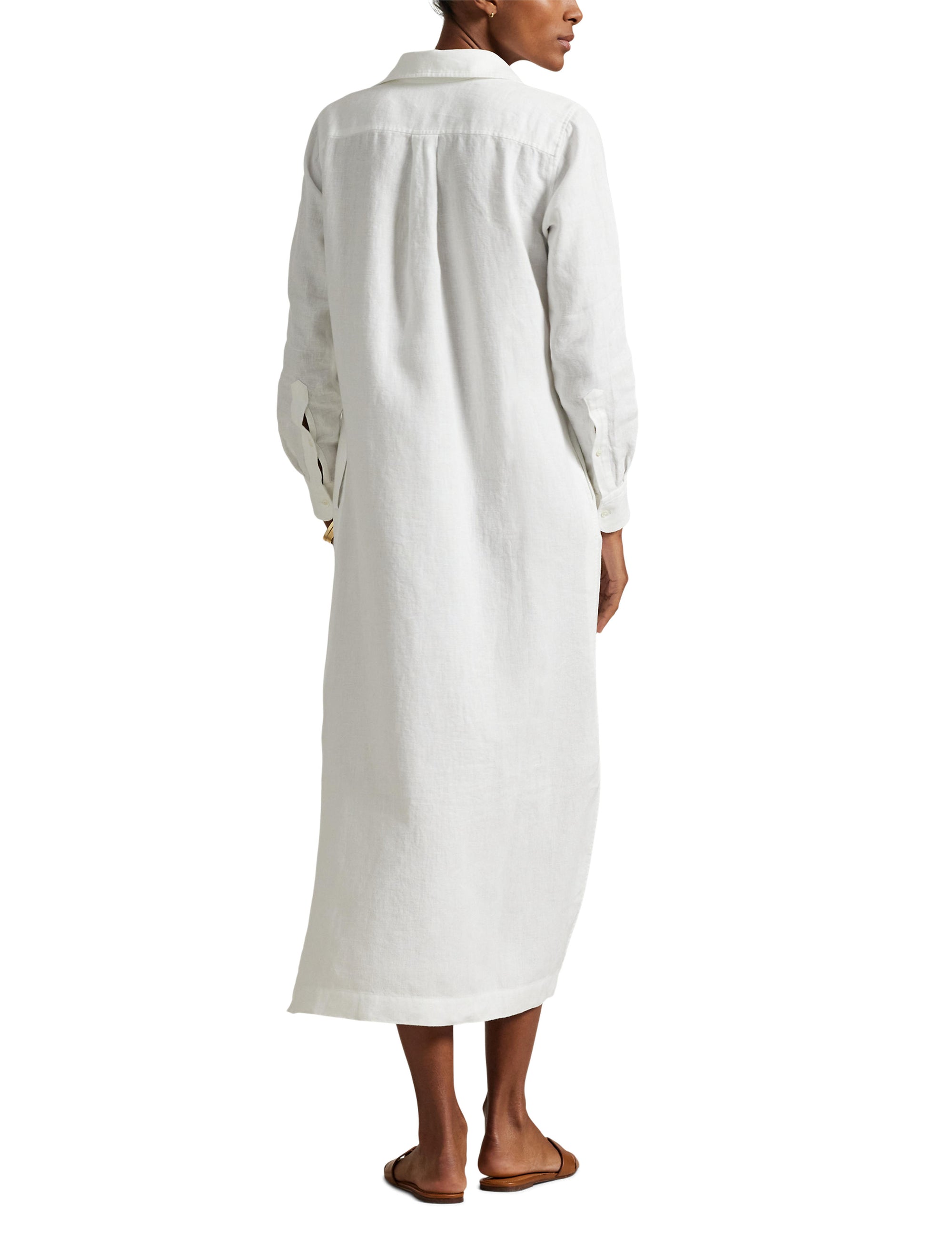 Robe-chemise en lin - White