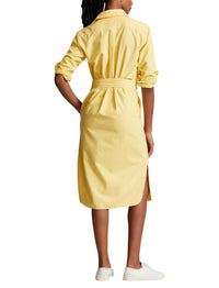 Robe-chemise ceinturée en coton oxford - Yellow