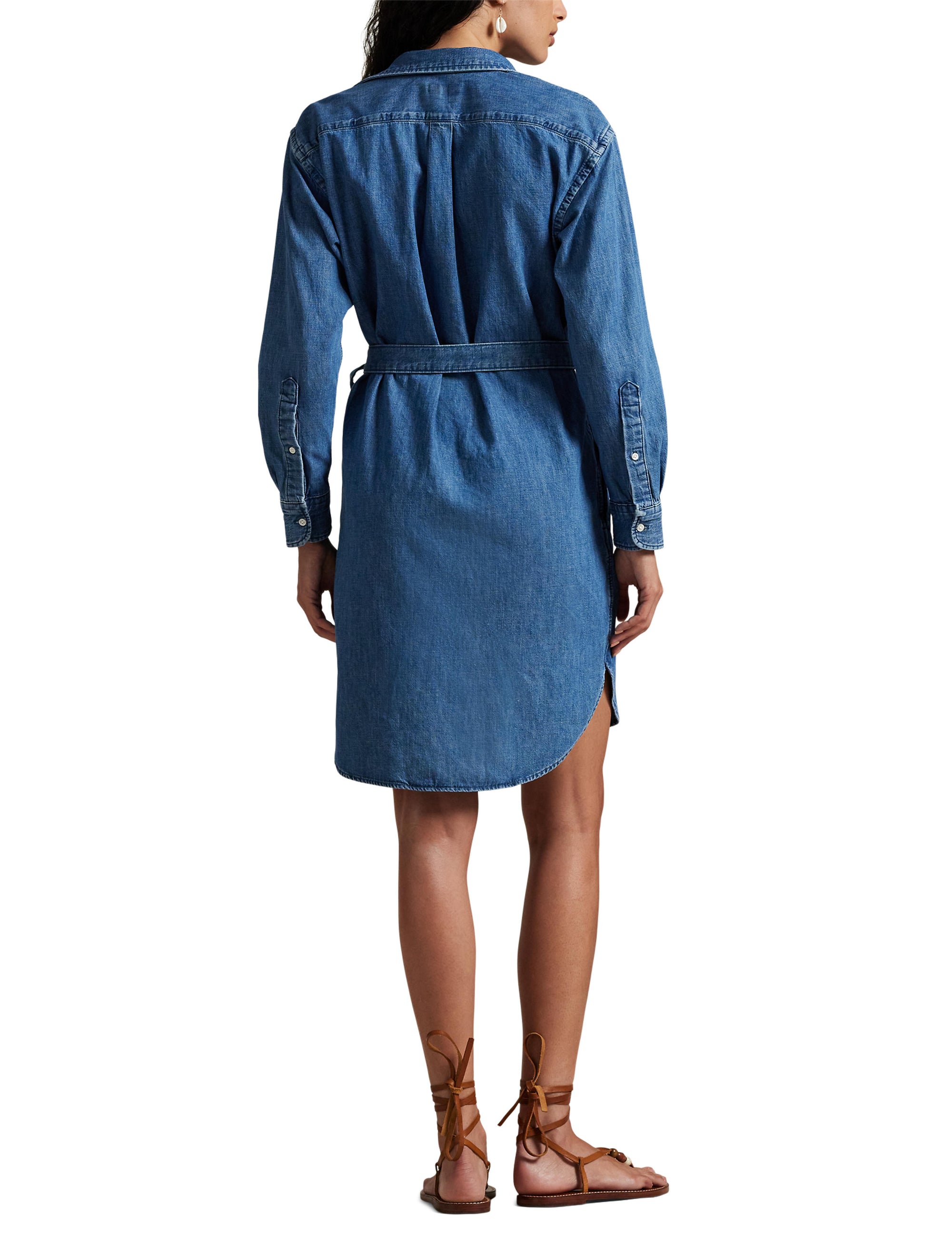 Robe chemise ceinturée en denim - Tussa Wash