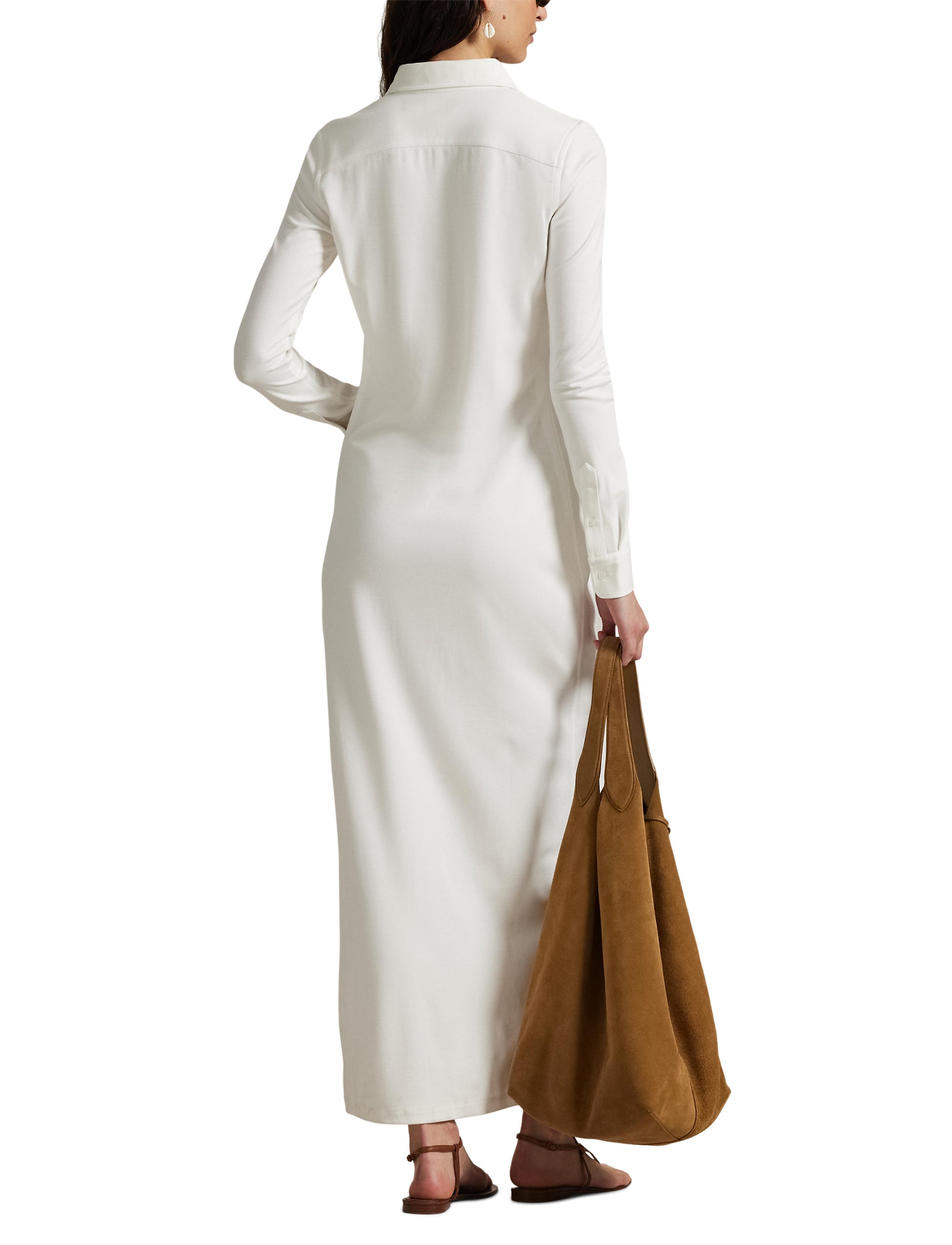 Robe-chemise boutonnée en maille - Trophy Cream