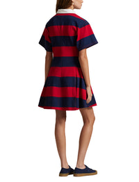 Robe de rugby rayée en jersey de coton - Polo Sport Red & Newport Navy