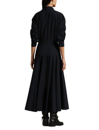 Robe-chemise à pans en toile de coton - Polo Black