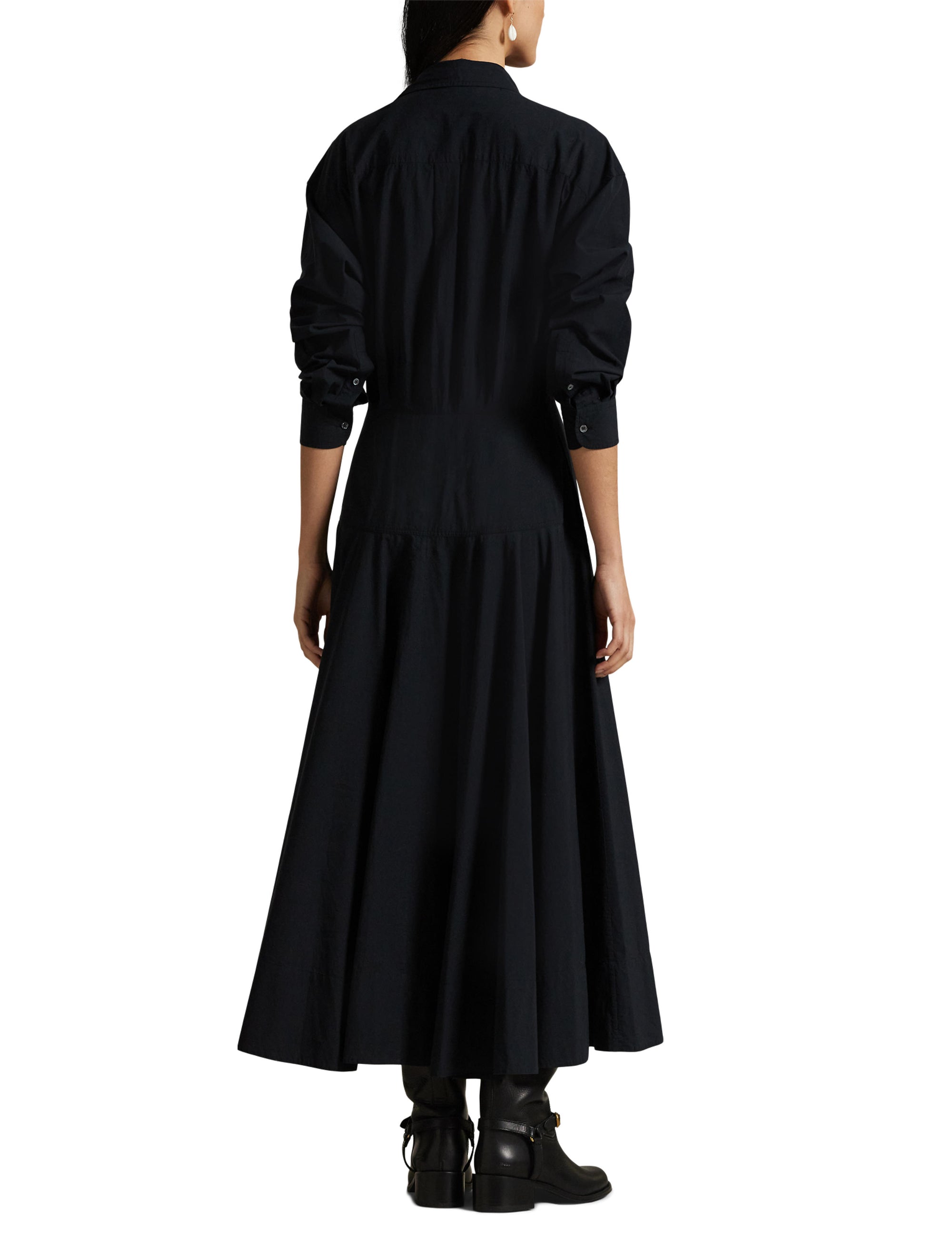 Robe-chemise à pans en toile de coton - Polo Black