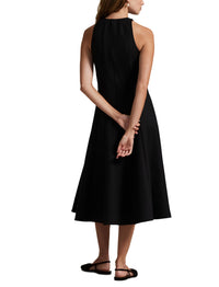 Sleeveless stretch cotton dress - Polo Black