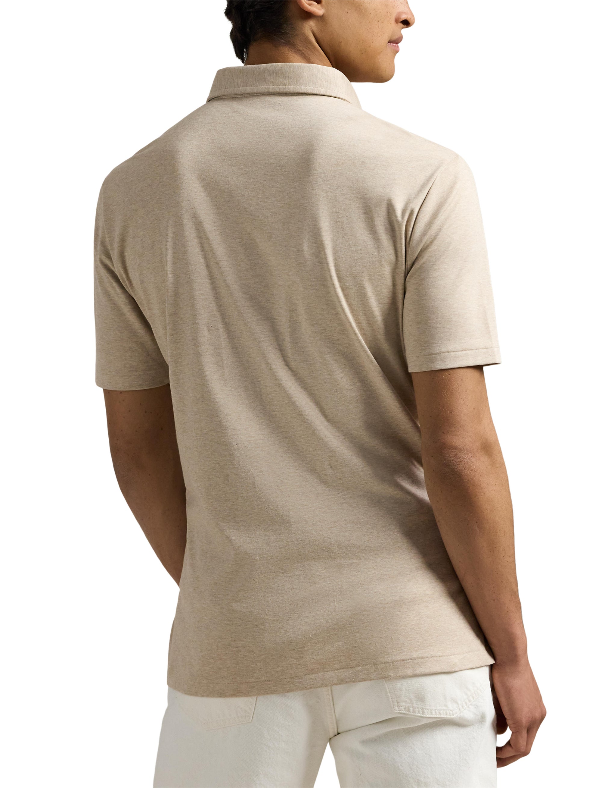 Polo coupe classique en coton doux - Sand Heather