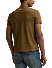 T-shirt col rond jersey Custom Slim Fit - Nature Brown