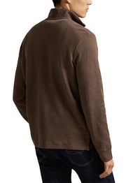 Pull demi-zippé côtelé Estate - Nutmeg Brown Heather