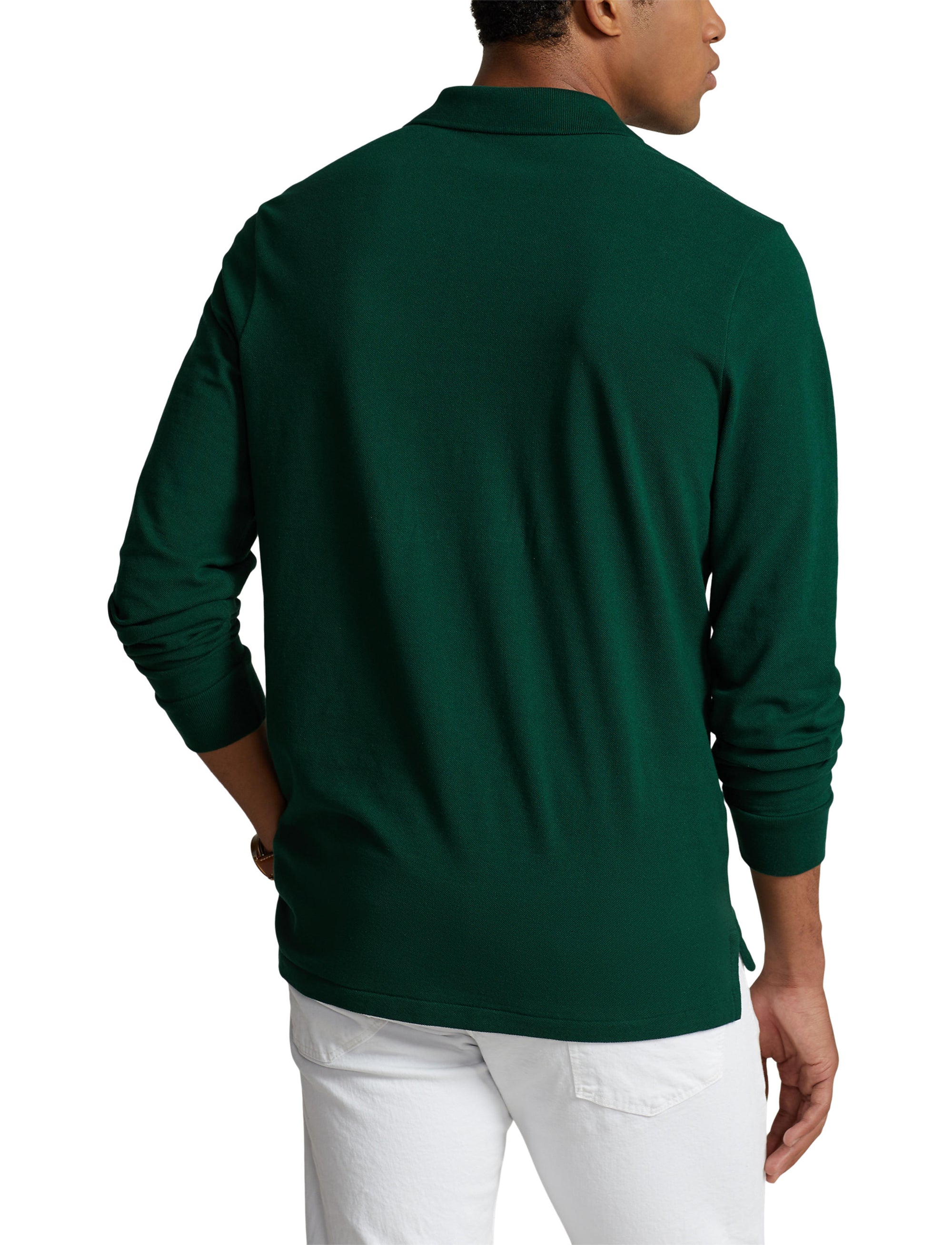 Polo coupe ajustée en piqué - Moss Agate