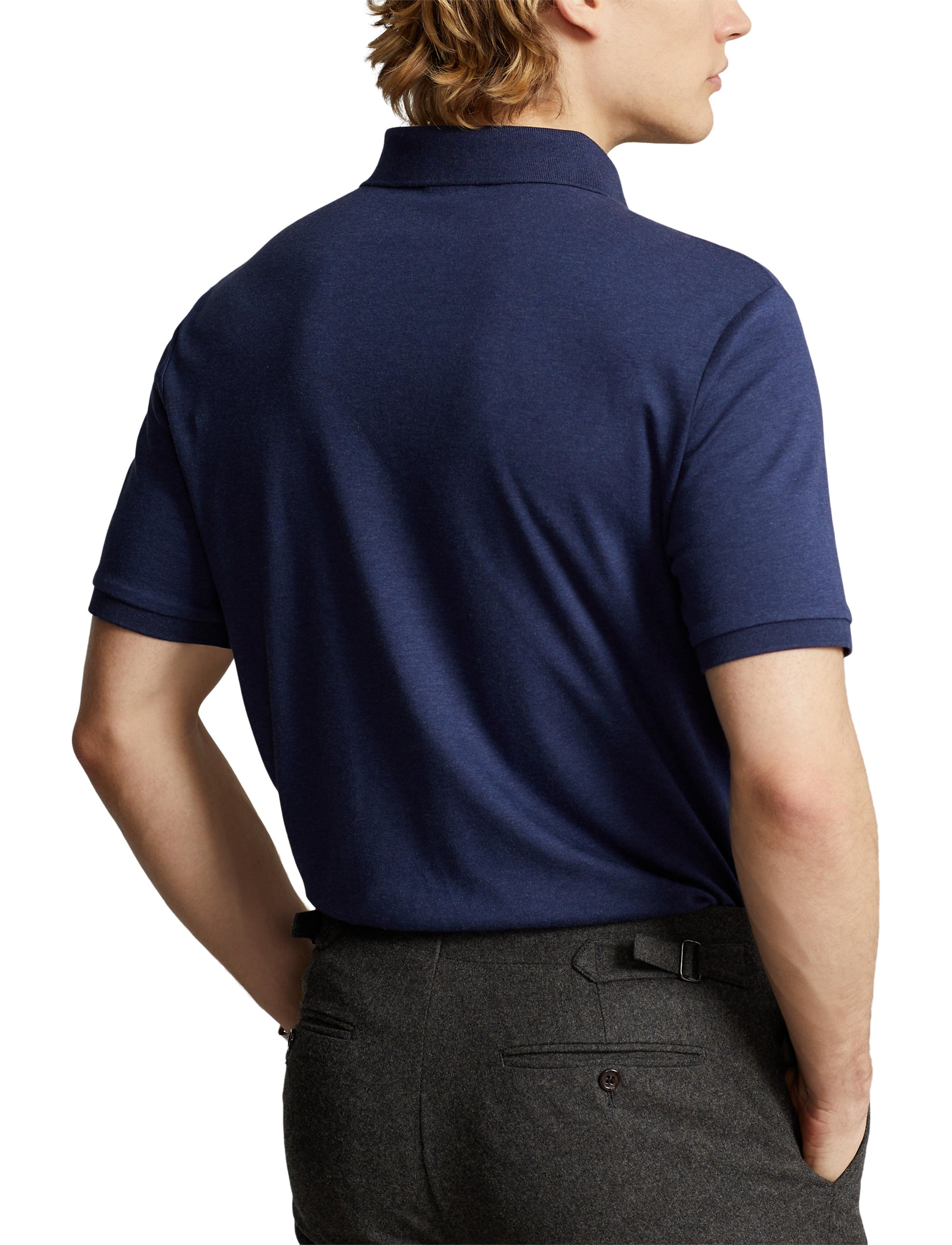 Polo en coton doux coupe ajustée - Spring Navy Heather