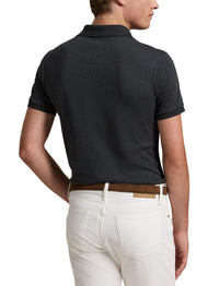 Polo en coton doux coupe ajustée - Black Marl Heather