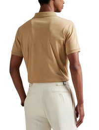 Polo en coton doux coupe ajustée - Classic Camel Heather
