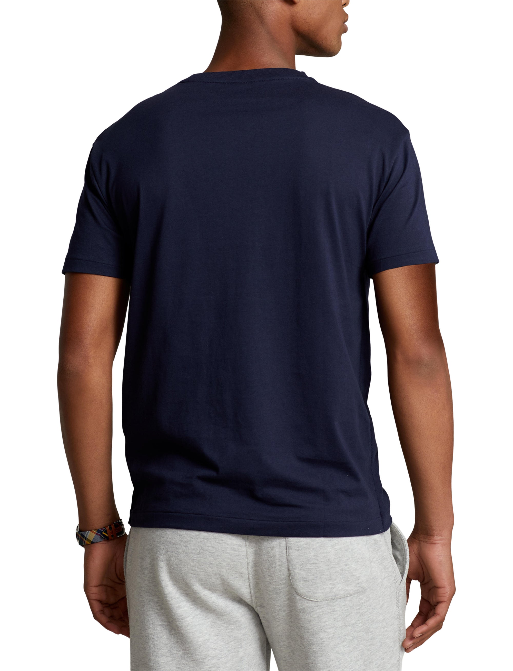 T-shirt classique à col V en jersey - Ink