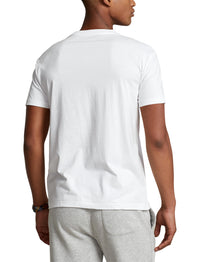 T-shirt classique à col V en jersey - White
