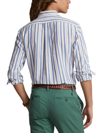 Chemise Oxford cintrée à rayures - Blue, White & Multicolore