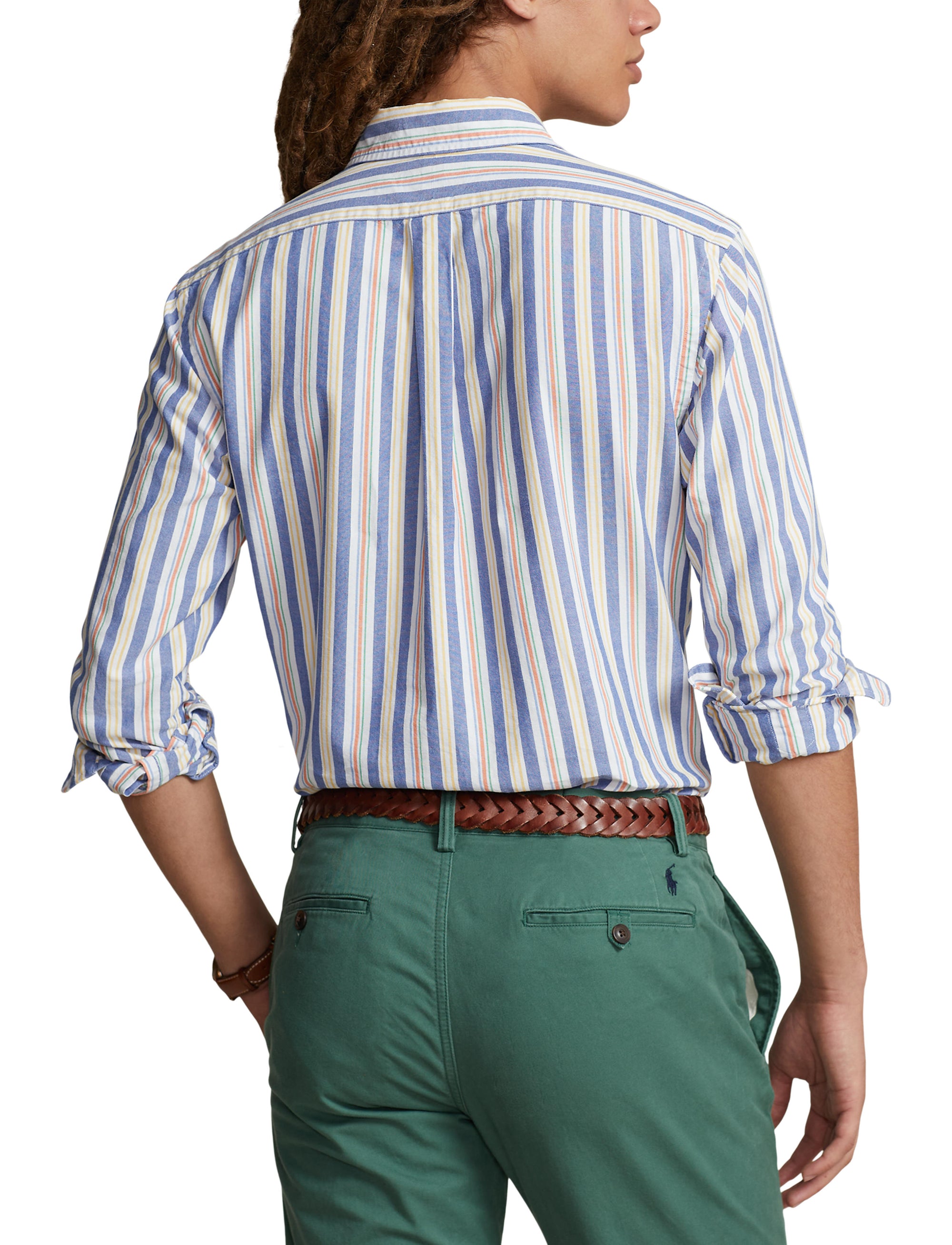 Chemise Oxford cintrée à rayures - Blue, White & Multicolore