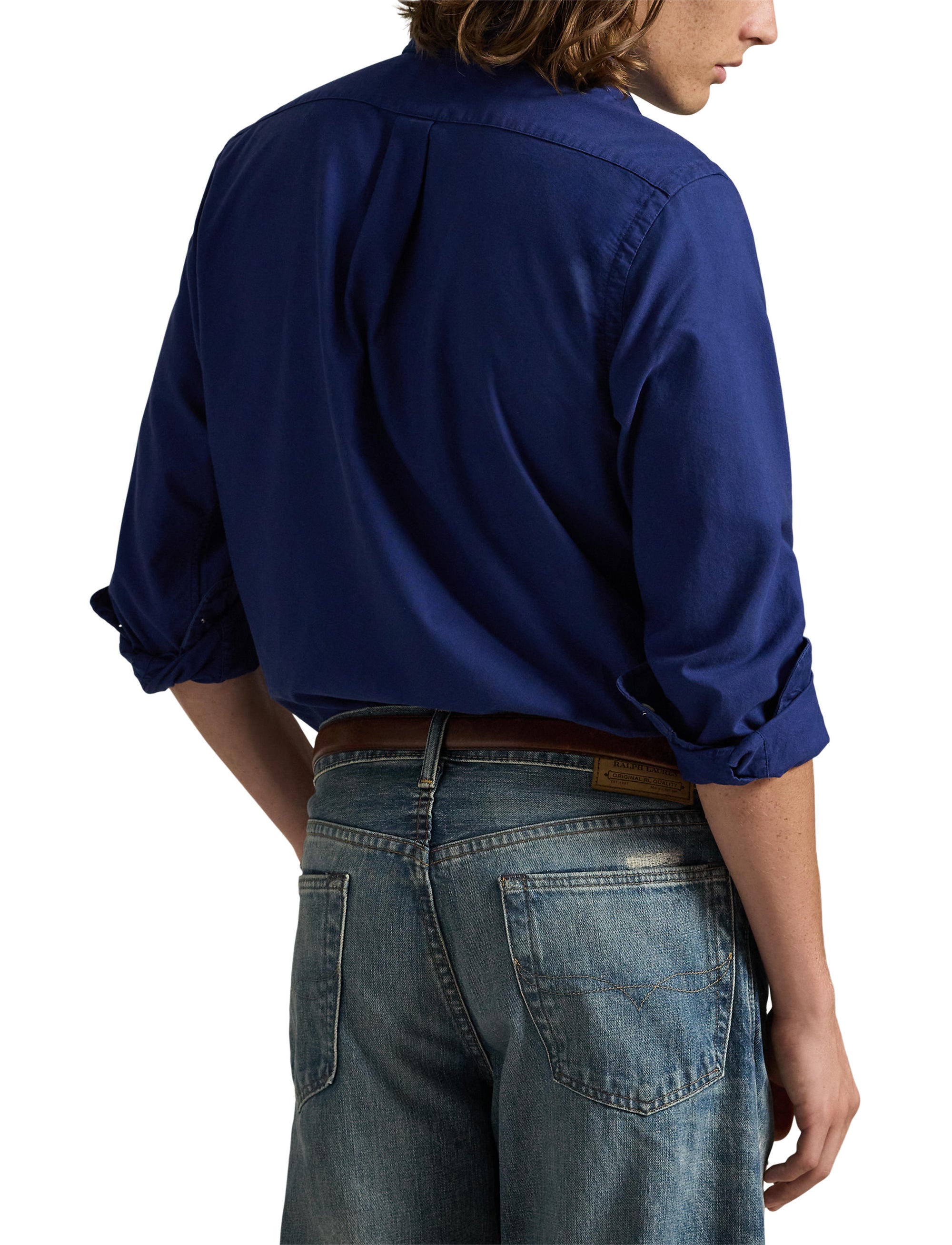 Chemise Oxford Slim Fit teinte en pièce - Freshwater