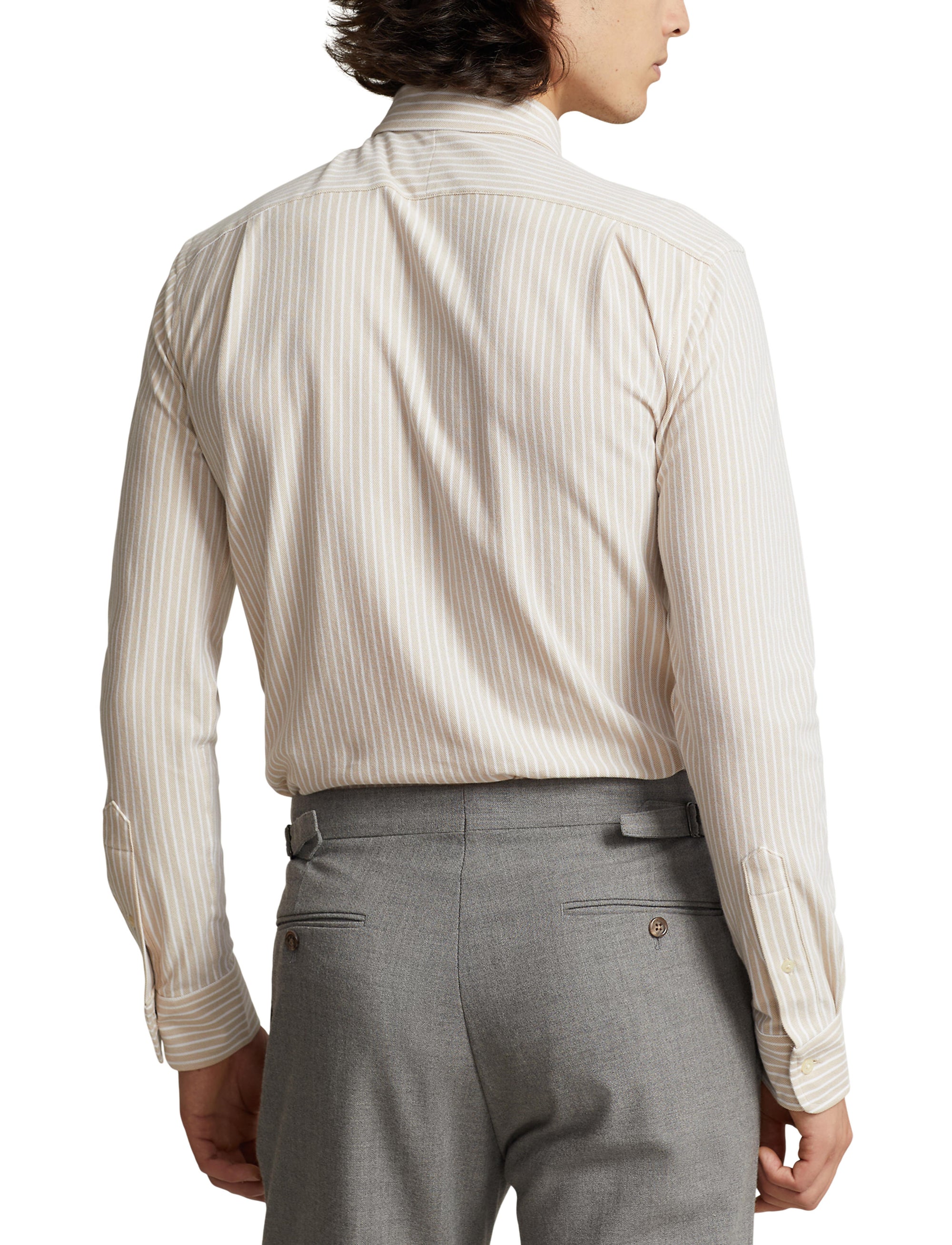 Chemise Oxford rayée coupe ajustée - Classic Tan & White