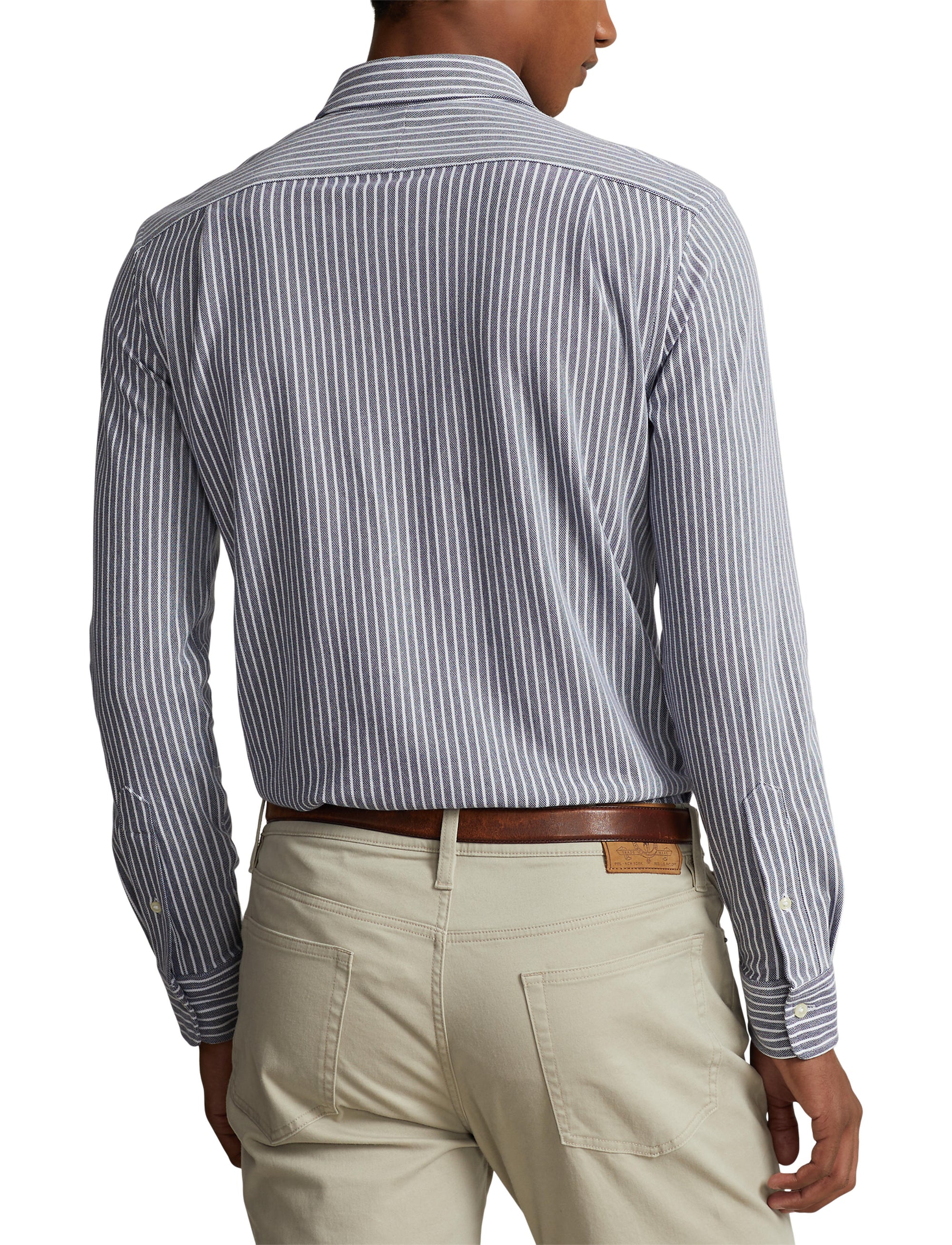 Chemise Oxford rayée coupe ajustée - Newport Navy & White