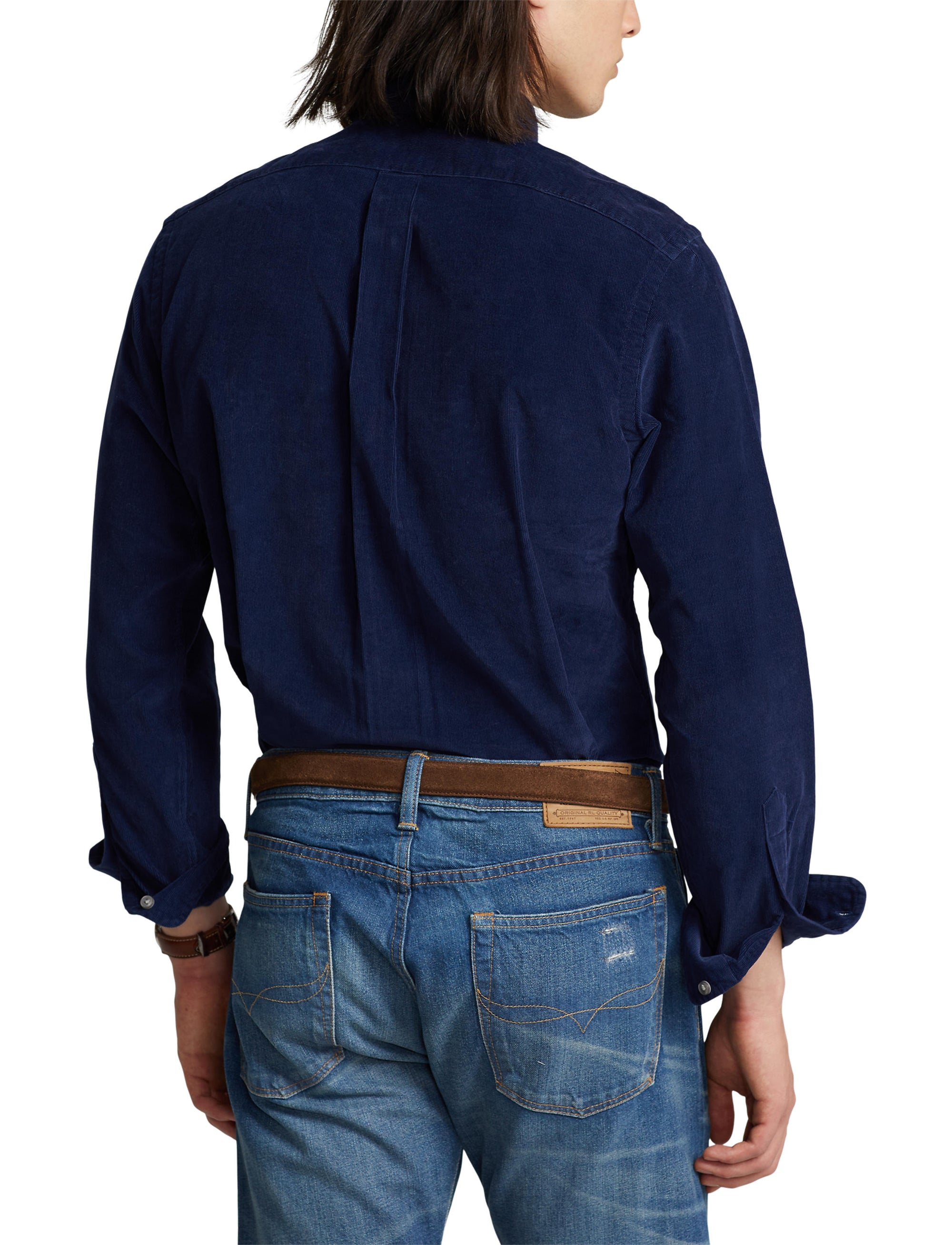 Fitted corduroy shirt - Newport Navy
