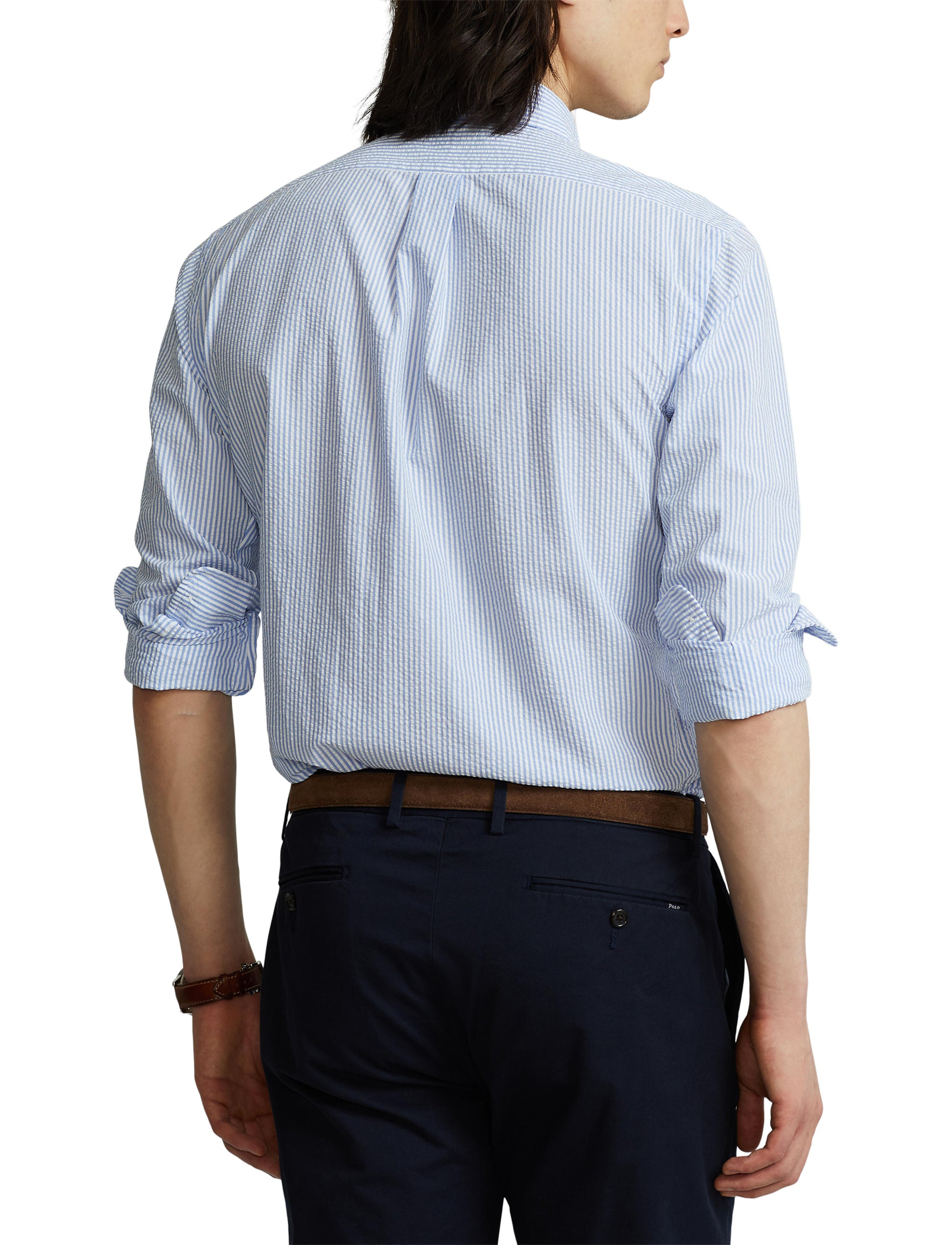 Chemise classique en seersucker - Light Blue & White