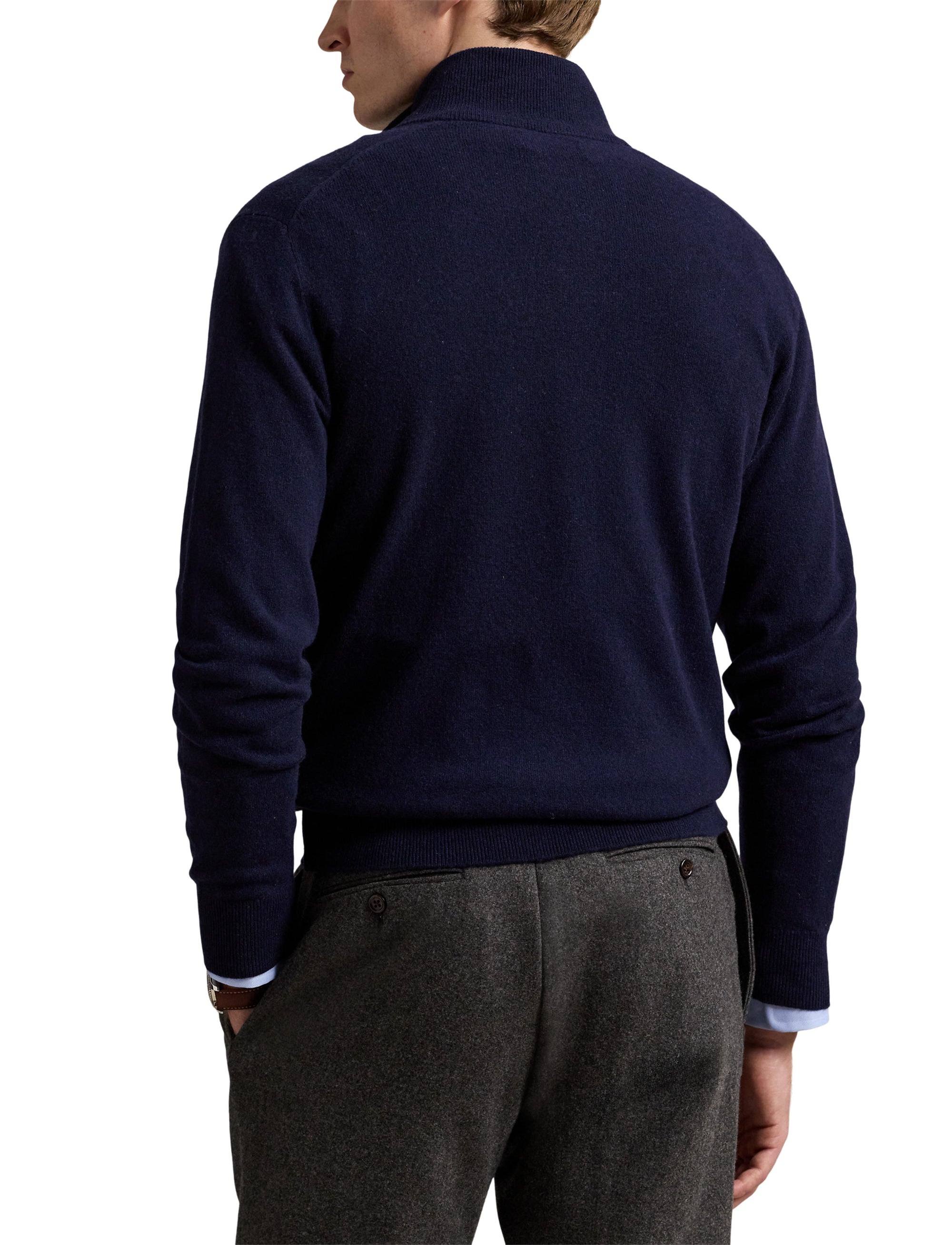Pull demi-zippé en laine - Hunter Navy